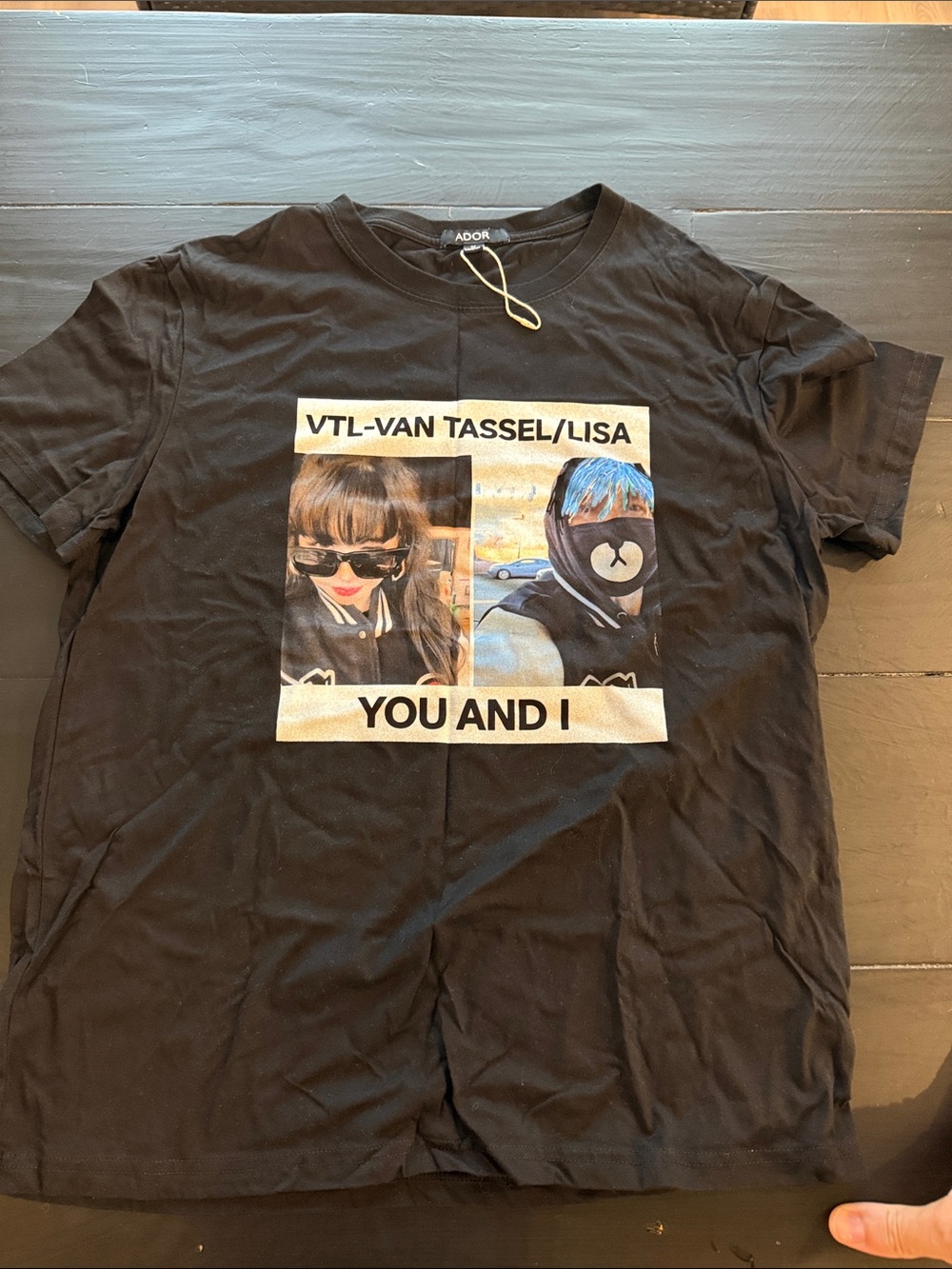 Akuma no Kiss "You and I" purikura graphic black t-shirt.